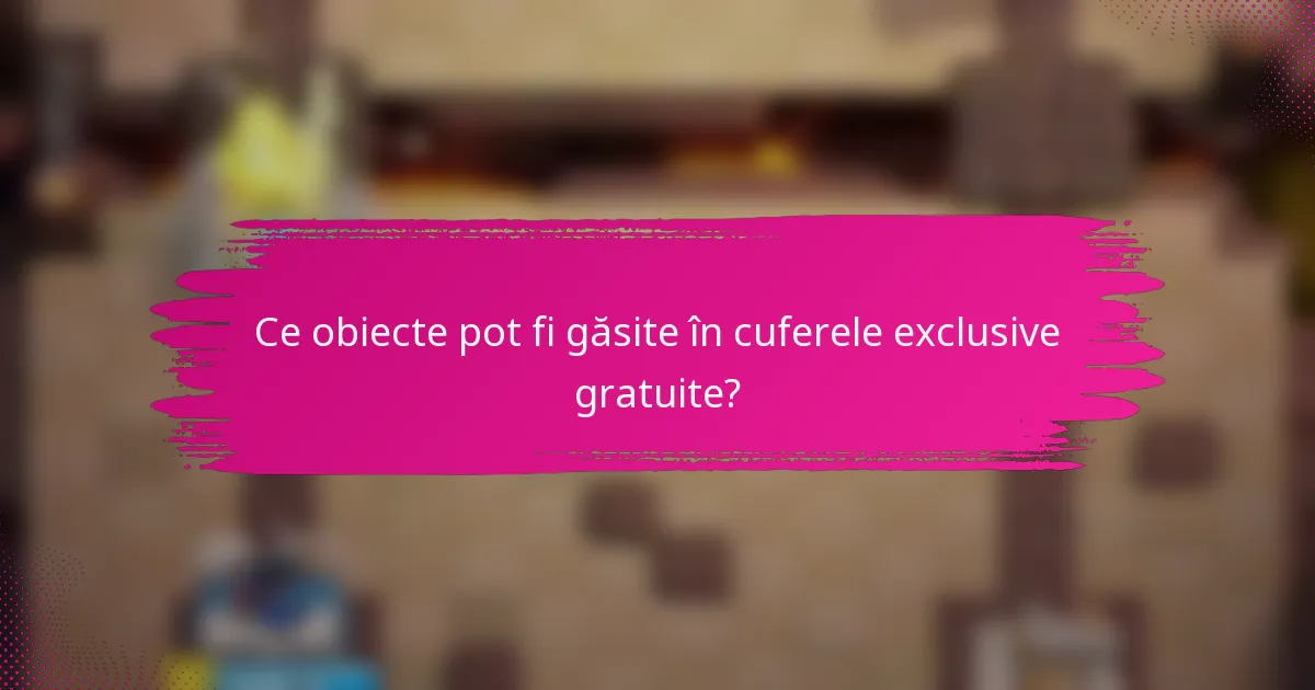 Ce obiecte pot fi găsite în cuferele exclusive gratuite?